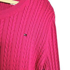 Women's Pink Cable Knit Sweater